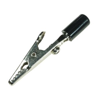 ALLIGATOR CLIP 4mm INSULATED SHANK BLACK PKT/10