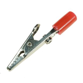ALLIGATOR CLIP 4mm INSULATED SHANK RED PKT/10