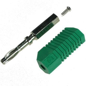 BANANA PLUG IEC 4mm 3 WAY GREEN STACKABLE