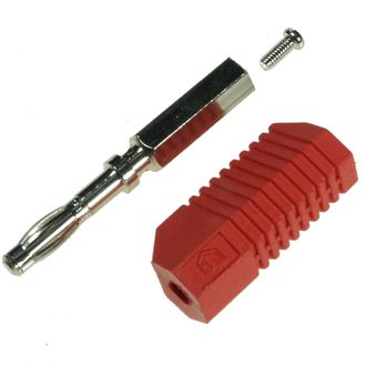 BANANA PLUG IEC 4mm 3 WAY RED STACKABLE