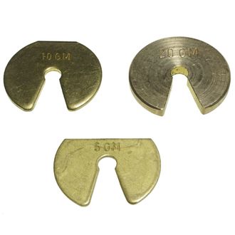 WEIGHT SET/3 BRASS SLOTTED 1x5 1x10 1x20gm