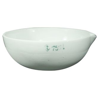 BASIN/DISH PORCELAIN ROUND BOTTOM W/SPOUT 75ML