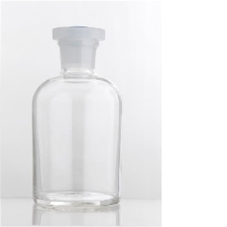 BOTTLE REAGENT CLEAR GLASS 125ml NARROW MOUTH & POLYSTOPPER