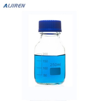 BOTTLE REAGENT GLASS GRADUATED WITH BLUE SCREW CAP 250ml