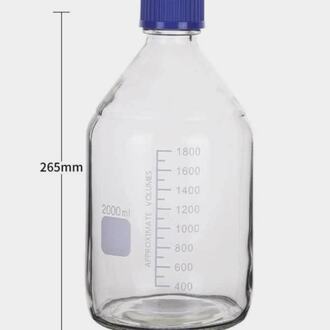 BOTTLE REAGENT GLASS GRADUATED WITH BLUE SCREW CAP 2000ml