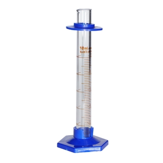 CYLINDER GRADUATED BOROSILICATE GLASS 10ml WITH PLASTIC FOOT