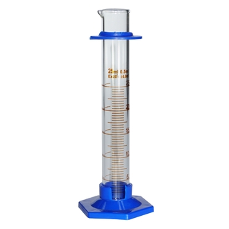 CYLINDER GRADUATED BOROSILICATE GLASS 25ml WITH PLASTIC FOOT