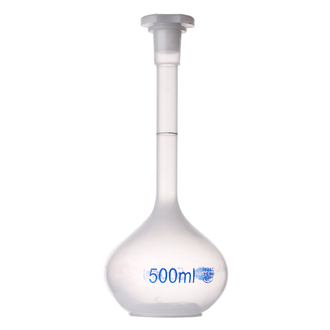 FLASK VOLUMETRIC POLYPROPYLENE 500ml WITH SCREW POLYCAP