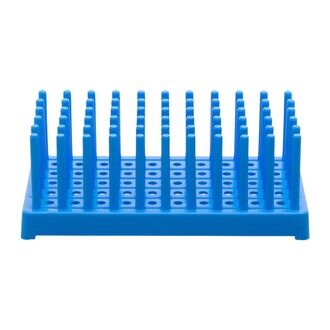 RACK TEST TUBE POLYPROP PEG TYPE BLUE 13MM 90 TUBES