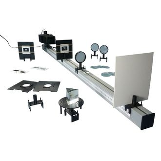 OPTICAL BENCH & KIT 'HODSON' 6xLENS C/W L/BOX