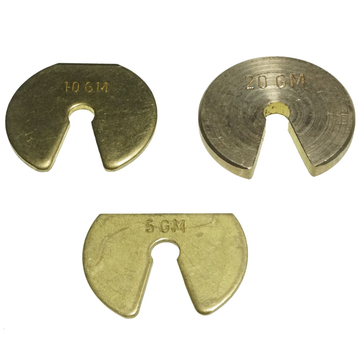 WEIGHT SET/3 BRASS SLOTTED 1x5 1x10 1x20gm