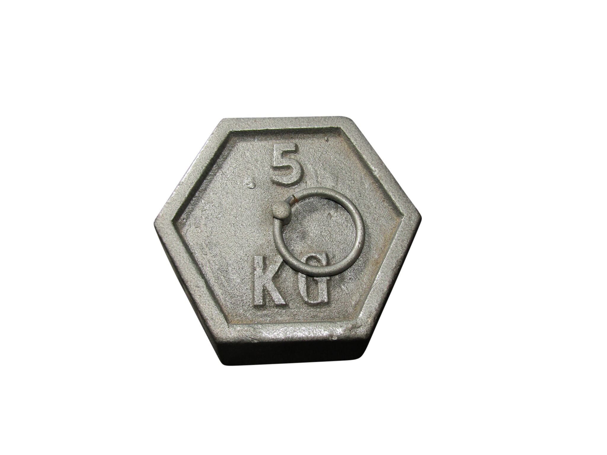 WEIGHT HEXAGONAL WITH RING CAST IRON 5000gm