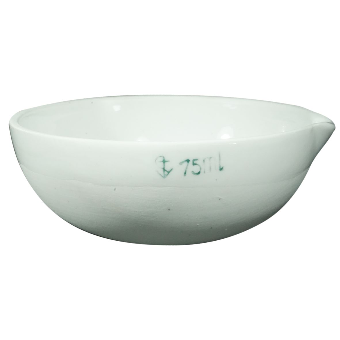 BASIN/DISH PORCELAIN ROUND BOTTOM W/SPOUT 75ML