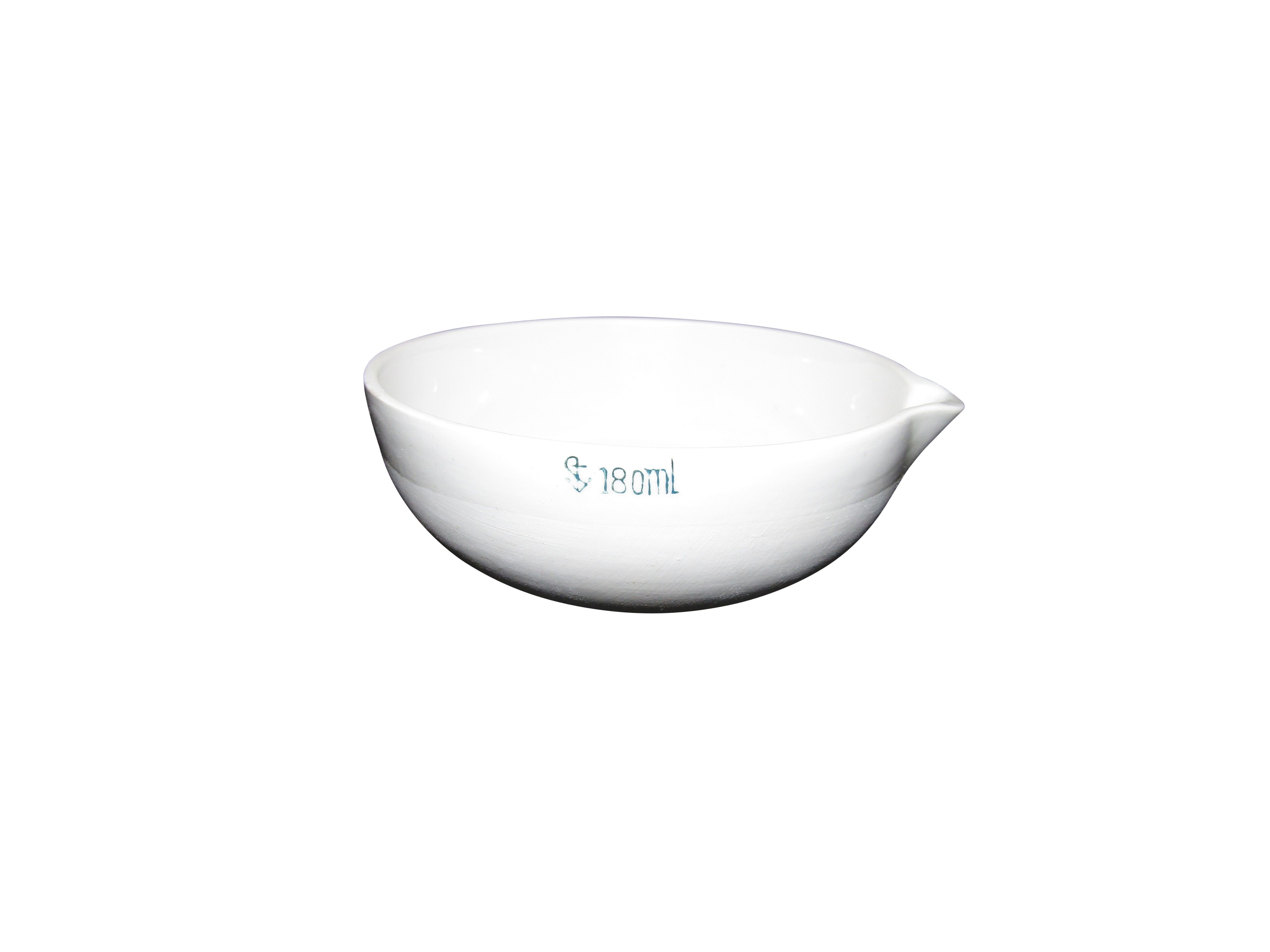 BASIN/DISH PORCELAIN ROUND BOTTOM W/SPOUT 180ML