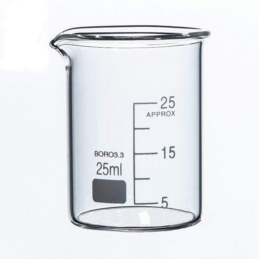 BEAKER BOROSILICATE GLASS GRADUATED 25ml
