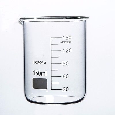 BEAKER BOROSILICATE GLASS GRADUATED 150ml