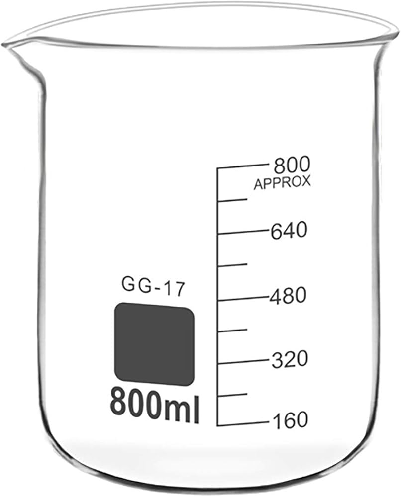 BEAKER BOROSILICATE GLASS GRADUATED 800ml