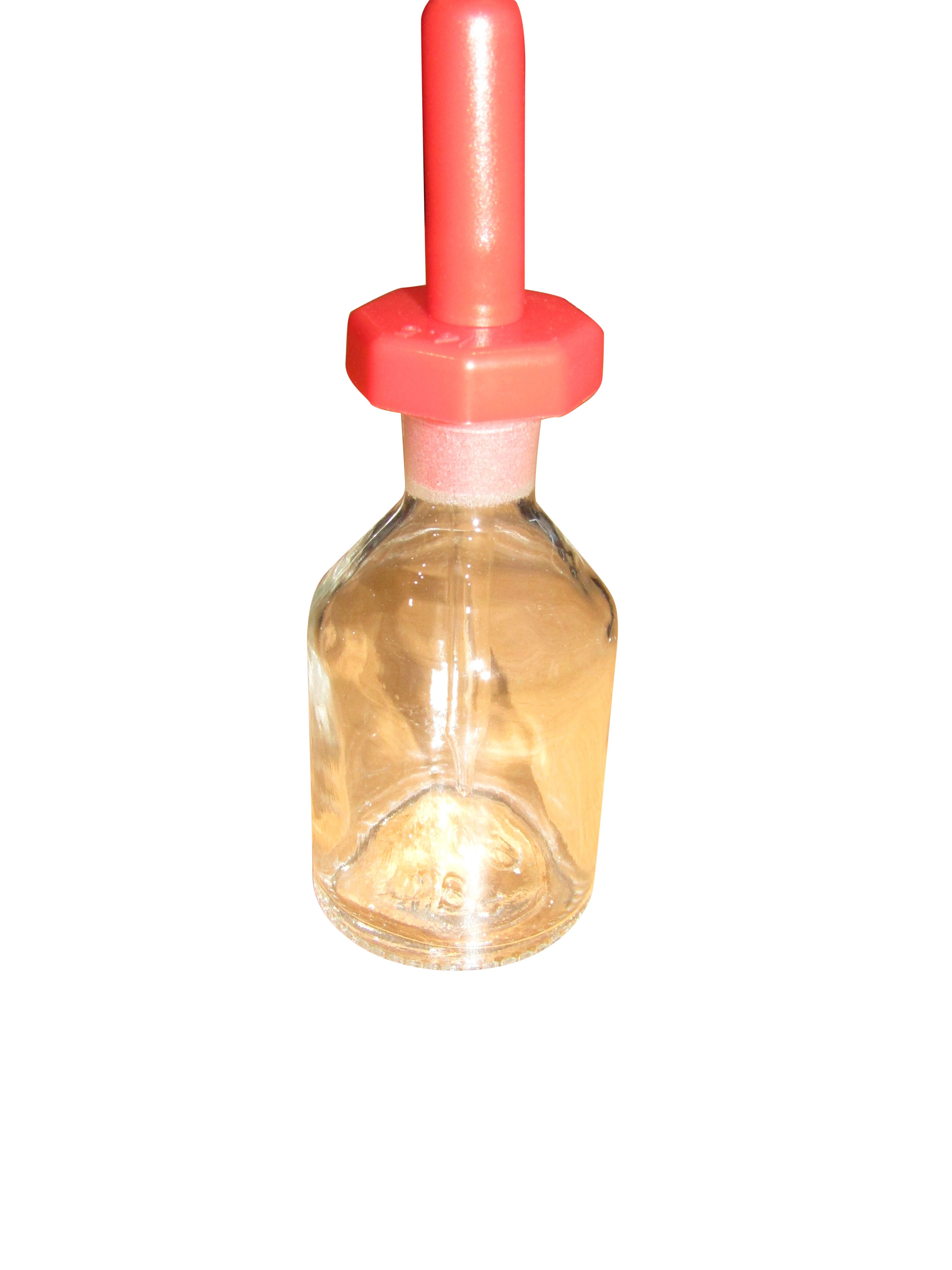 BOTTLE DROPPING CLEAR GLASS 60ml WITH POLYSTOPPER
