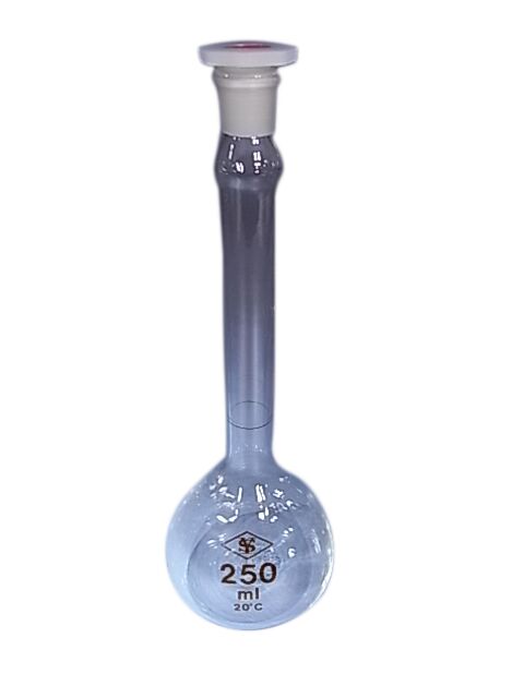 FLASK VOLUMETRIC GLASS 250ml WITH POLYSTOPPER