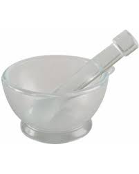MORTAR & PESTLE GLASS 75mm id x 40mm h
