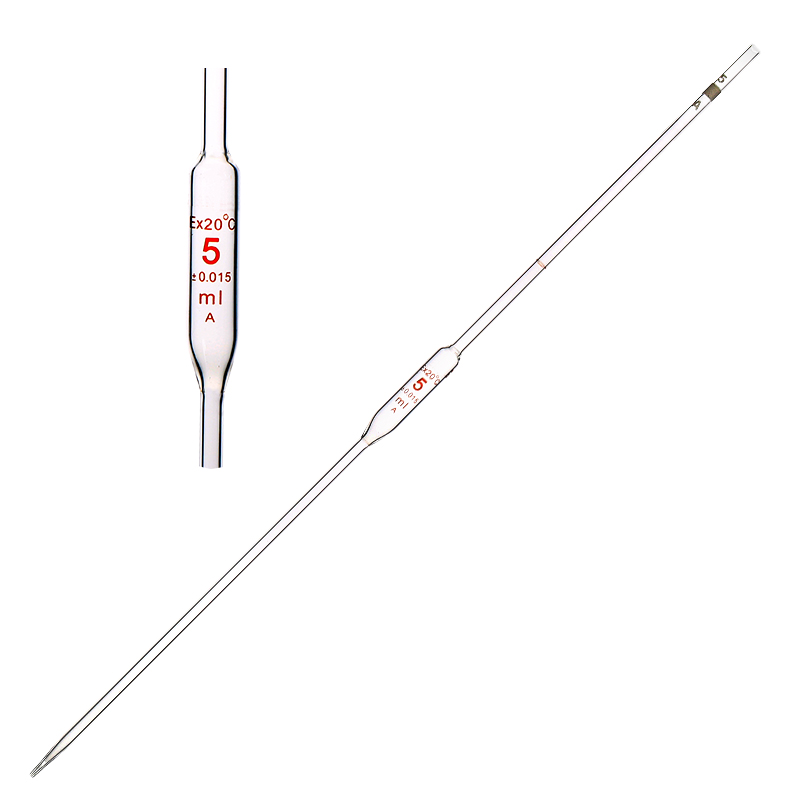 PIPETTE VOLUMETRIC A CLASS WITH BROWN GRADS 5ml