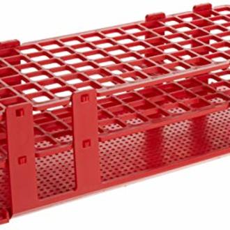 RACK TEST TUBE POLYPROPYLENE RED 90x13mm TUBES 6x15ROWS