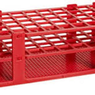 RACK TEST TUBE POLYPROPYLENE 60x16mm TUBES 5x12 ROWS RED