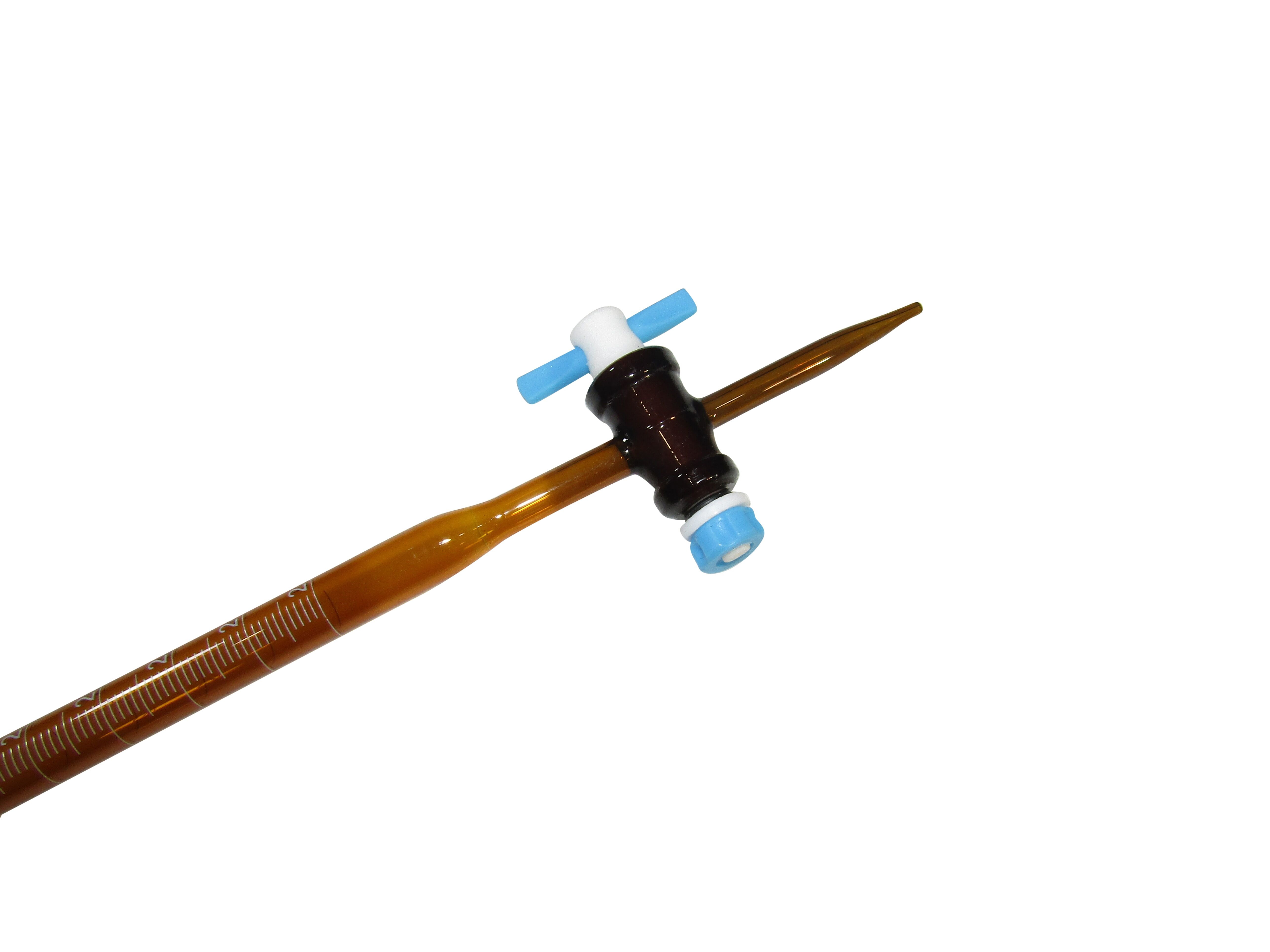 BURETTE GLASS AMBER WITH PTFE STOPCOCK 10ml