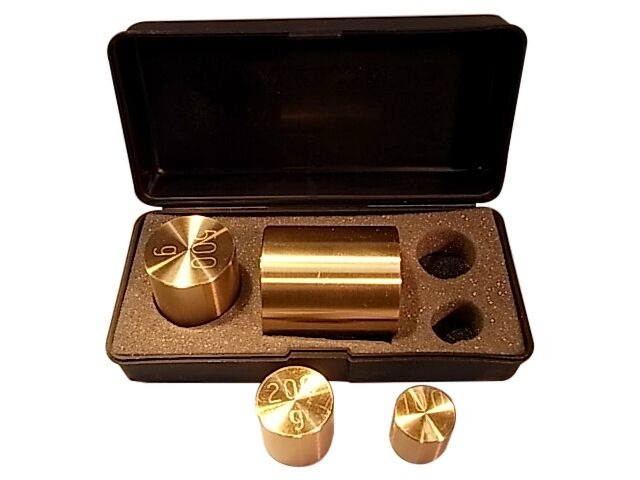 WEIGHT SET CYLINDRICAL BRASS IN CASE