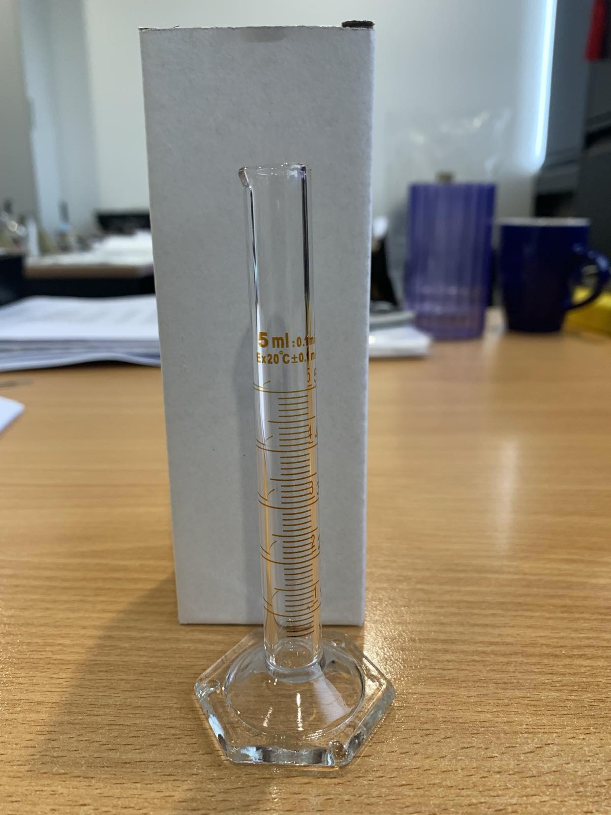 CYLINDER GRADUATED BOROSILICATE GLASS 5ml