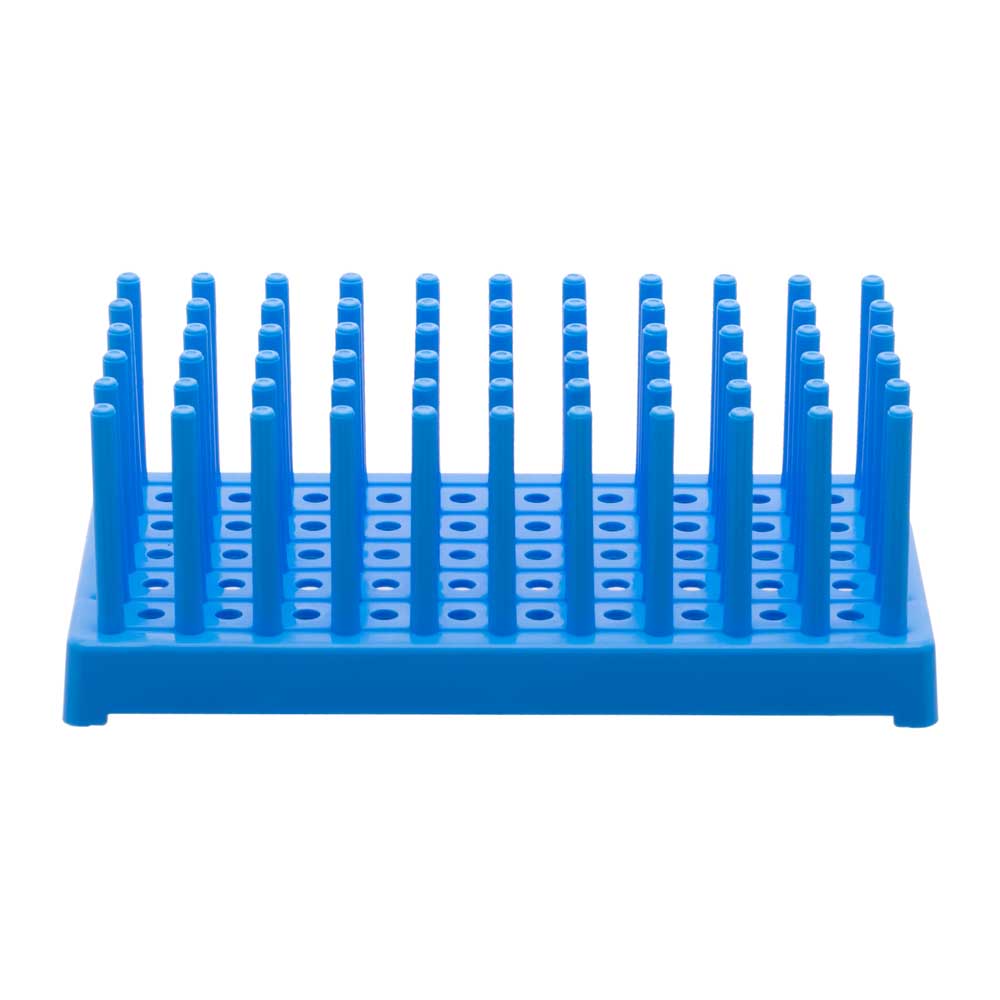 RACK TEST TUBE POLYPROP PEG TYPE BLUE 13MM 90 TUBES